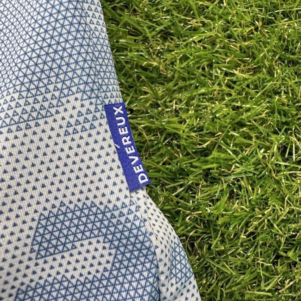 Devereux Polo Shirt Mens XXL Blue Camo Geometric AOP Golf Stretch Performance - Picture 6 of 12